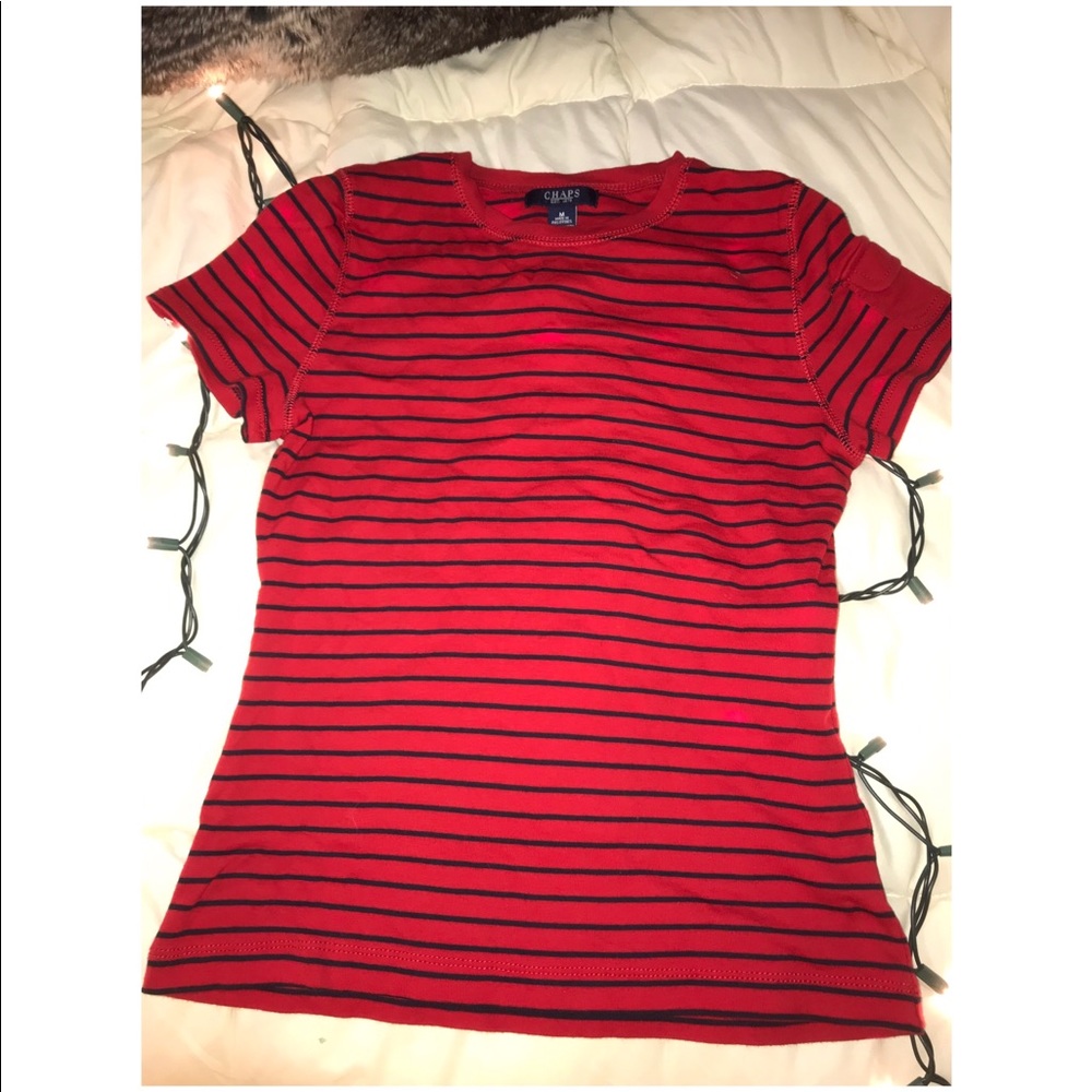Red with black stripes Chap shirt
